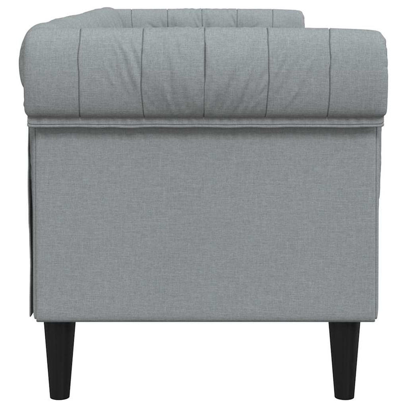 vidaXL Chesterfield kanapé Világosszürke 201.5 x 74.5 x 74.5 cm szövet