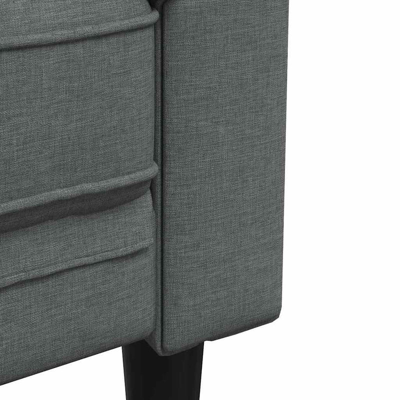 vidaXL Chesterfield kanapé Sötétszürke 201.5 x 74.5 x 74.5 cm szövet