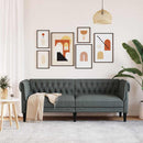 vidaXL Chesterfield kanapé Sötétszürke 201.5 x 74.5 x 74.5 cm szövet