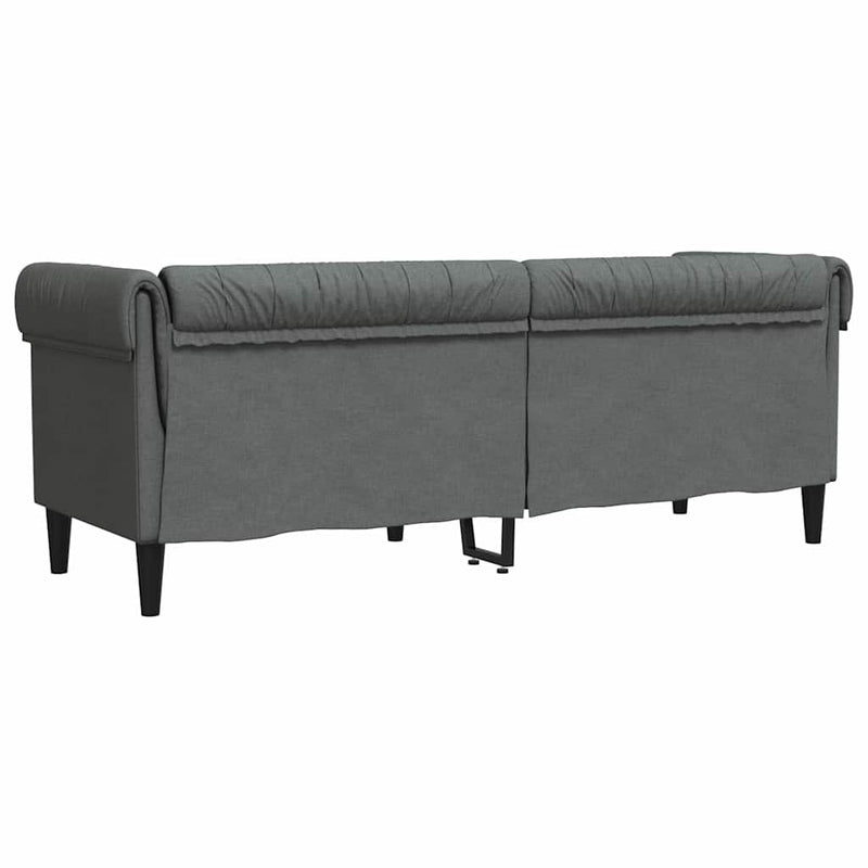 vidaXL Chesterfield kanapé Sötétszürke 201.5 x 74.5 x 74.5 cm szövet