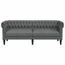 vidaXL Chesterfield kanapé Sötétszürke 201.5 x 74.5 x 74.5 cm szövet