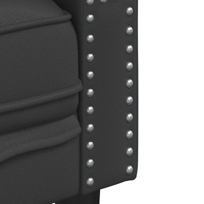 vidaXL Chesterfield Kanapé Szék Fekete 71 x 74.5 x 70.5 cm Műbőr