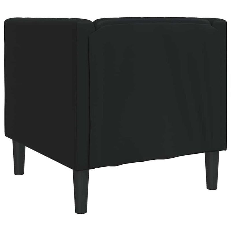 vidaXL Chesterfield Kanapé Szék Fekete 71 x 74.5 x 70.5 cm Műbőr