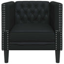 vidaXL Chesterfield Kanapé Szék Fekete 71 x 74.5 x 70.5 cm Műbőr