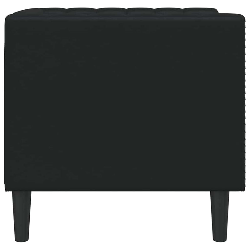 vidaXL Chesterfield Kanapé Szék Fekete 71 x 74.5 x 70.5 cm Műbőr