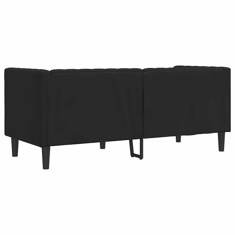 vidaXL Chesterfield kanapé Argyle Fekete 174 x 74.5 x 70.5 cm Műbőr