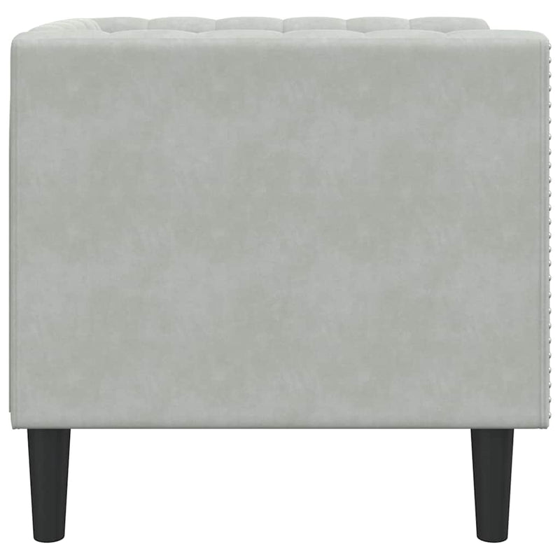 vidaXL Chesterfield Kanapé Szék Világosszürke 71 x 74.5 x 70.5 cm