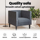 vidaXL Kanapé Sötétszürke 74,5 x 71 x 70,5 cm Bársony