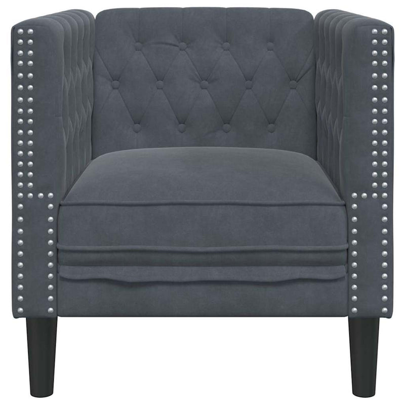 vidaXL Chesterfield Kanapé Szék Egyéb Sötétszürke 71 x 74.5 x 70.5 cm