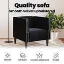 vidaXL Kanapé Fekete 74,5 x 71 x 70,5 cm Bársony