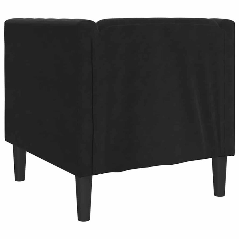 vidaXL Chesterfield Kanapé Szék Fekete 71 x 74.5 x 70.5 cm Bársony