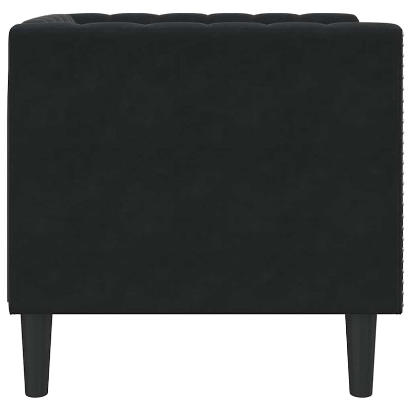 vidaXL Chesterfield Kanapé Szék Fekete 71 x 74.5 x 70.5 cm Bársony