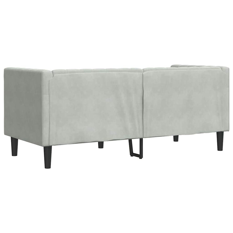 vidaXL Chesterfield kanapé Világosszürke 174 x 74.5 x 70.5 cm Bársony
