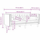 vidaXL Chesterfield kanapé Világosszürke 174 x 74.5 x 70.5 cm Bársony