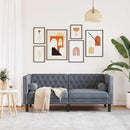 vidaXL Chesterfield kanapé Sötétszürke 174 x 74.5 x 70.5 cm Bársony