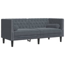 vidaXL Chesterfield kanapé Sötétszürke 174 x 74.5 x 70.5 cm Bársony