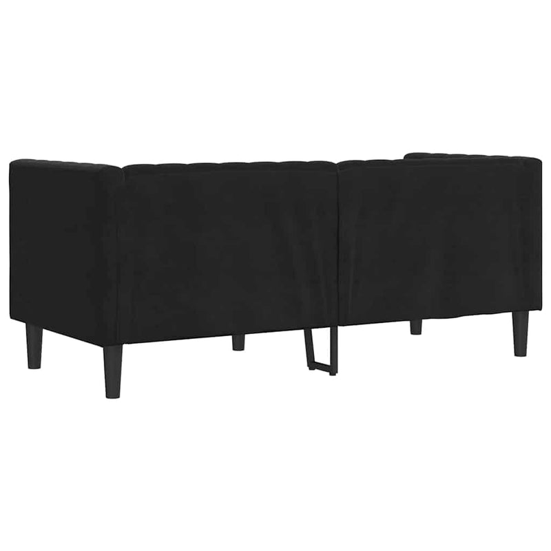 vidaXL Chesterfield kanapé Egyéb Fekete 174 x 74.5 x 70.5 cm Bársony