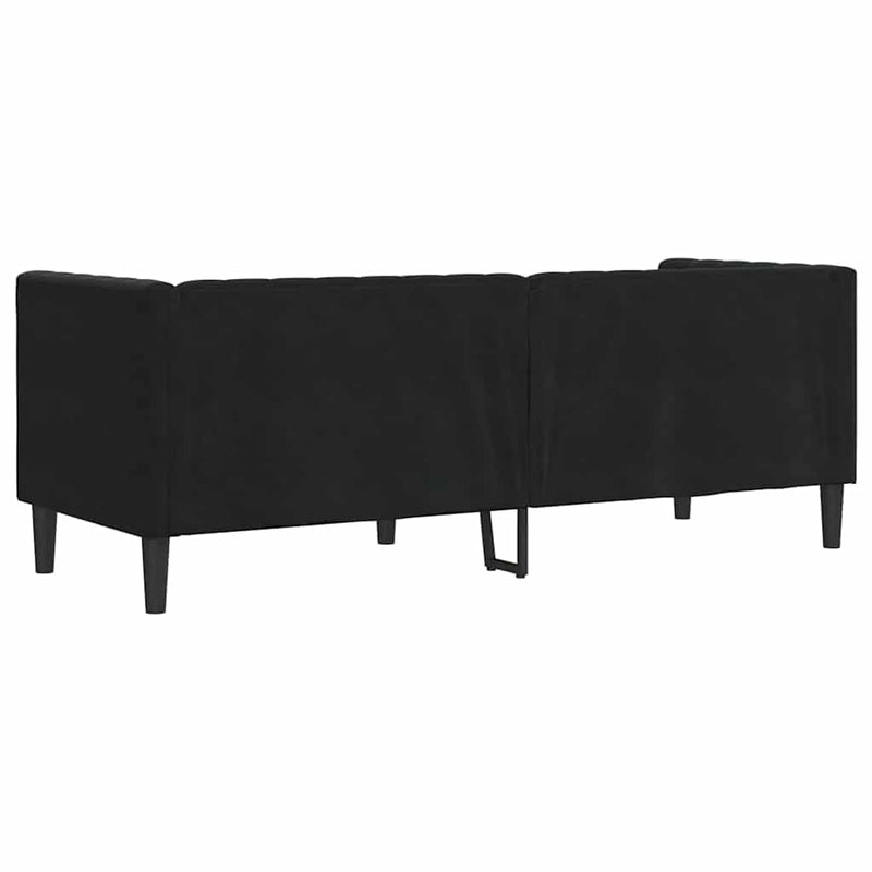 vidaXL Chesterfield kanapé Egyéb Fekete 194 x 74.5 x 70.5 cm Bársony