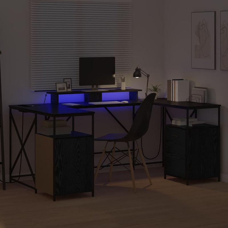 vidaXL Asztal fiókkal Musta tammi 182 x 101 x 87.5 cm Faanyag