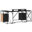 vidaXL Asztal fiókkal Fekete tölgy 182 x 101 x 87,5 cm Faanyag