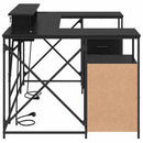 vidaXL Asztal fiókkal Fekete tölgy 182 x 101 x 87,5 cm Faanyag