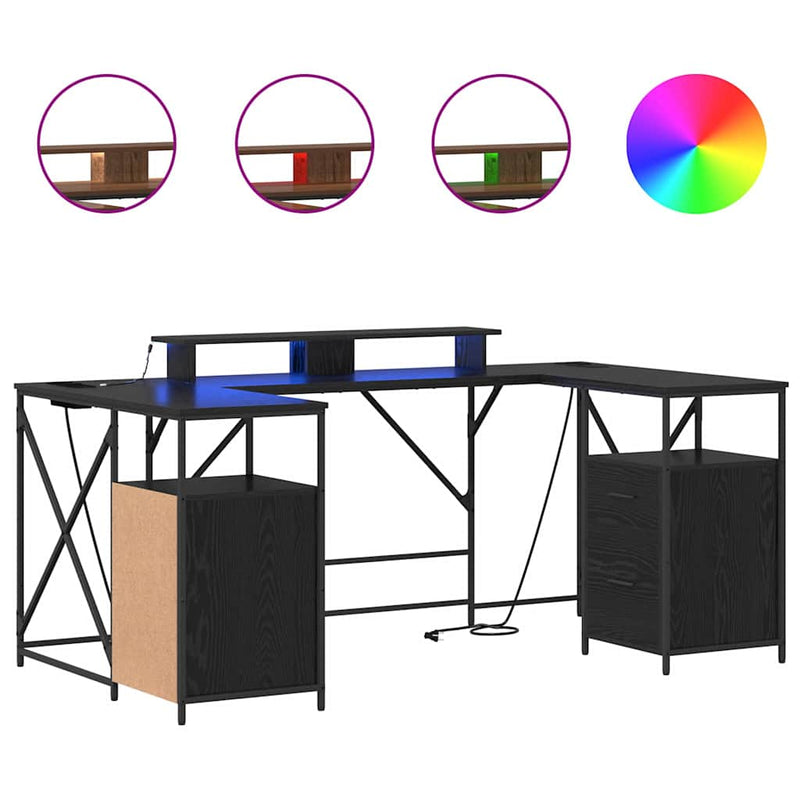 vidaXL Asztal fiókkal Musta tammi 182 x 101 x 87.5 cm Faanyag