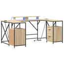 vidaXL Asztal fiókkal Sonoma tölgy 182 x 101 x 87,5 cm Faanyag