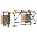 vidaXL Asztal fiókkal Sonoma tölgy 182 x 101 x 87,5 cm Faanyag