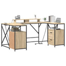 vidaXL Asztal fiókkal Sonoma tölgy 182 x 101 x 87,5 cm Faanyag