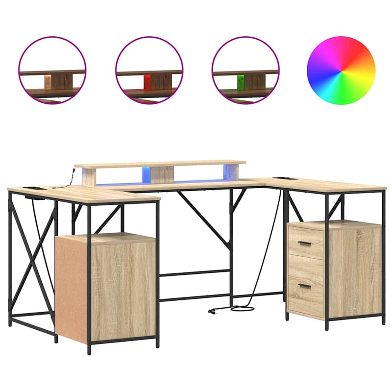 vidaXL Asztal fiókkal sonoma tölgy 182 x 101 x 87.5 cm Faanyag