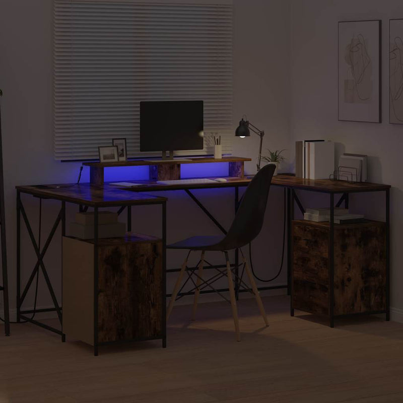 vidaXL Asztal fiókkal Füstölt tölgy 182 x 101 x 87.5 cm Faanyag