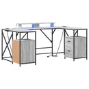 vidaXL Asztal fiókkal Szürke Sonoma 182 x 101 x 87,5 cm Faanyag