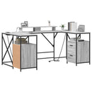 vidaXL Asztal fiókkal Szürke Sonoma 182 x 101 x 87,5 cm Faanyag