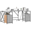 vidaXL Asztal fiókkal Szürke sonoma 182 x 101 x 87.5 cm Faanyag