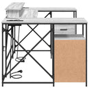 vidaXL Asztal fiókkal Szürke Sonoma 182 x 101 x 87,5 cm Faanyag