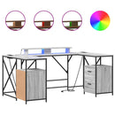 vidaXL Asztal fiókkal Szürke sonoma 182 x 101 x 87.5 cm Faanyag