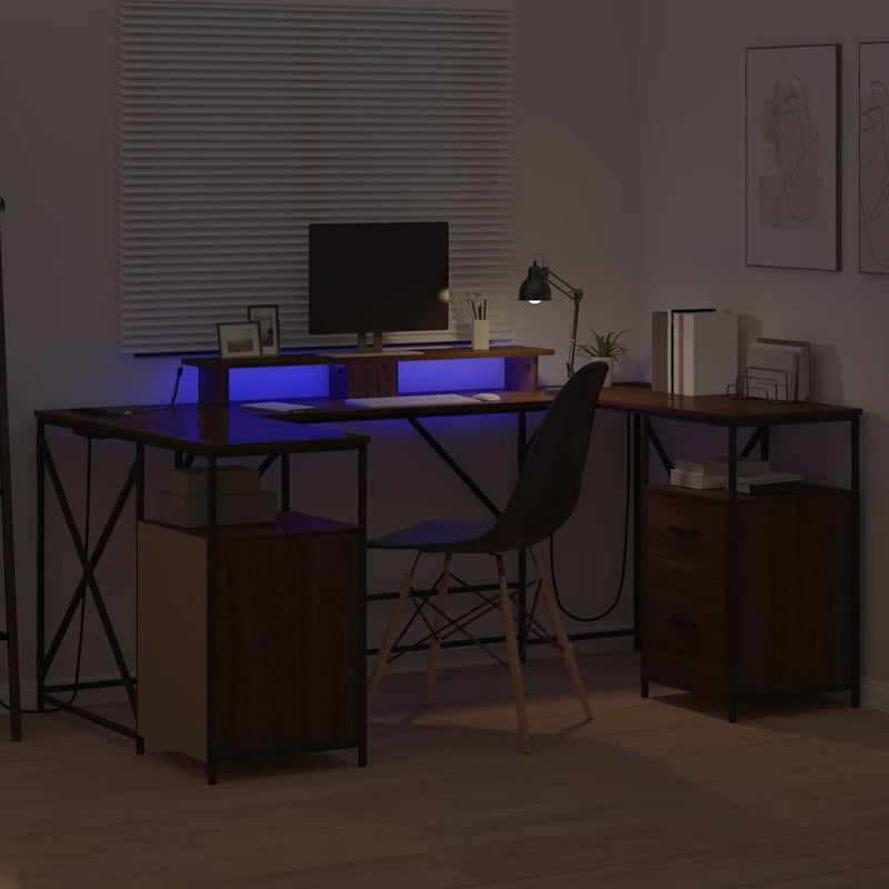 vidaXL Asztal fiókkal barna tölgy 182 x 101 x 87.5 cm Faanyag