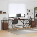 vidaXL Asztal fiókkal barna tölgy 182 x 101 x 87.5 cm Faanyag