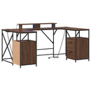 vidaXL Asztal fiókkal Barna Tölgy 182 x 101 x 87,5 cm Faanyag