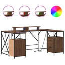 vidaXL Asztal fiókkal barna tölgy 182 x 101 x 87.5 cm Faanyag