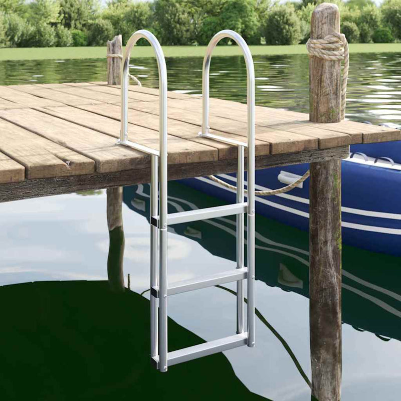 vidaXL Dokkoló Létra 4 Lépés Ezüst 45 x 11.5 x 134 cm Alumínium