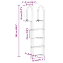 vidaXL 4 lépcsős stég létra Ezüst 45 ×11,5 ×162 cm Alumínium