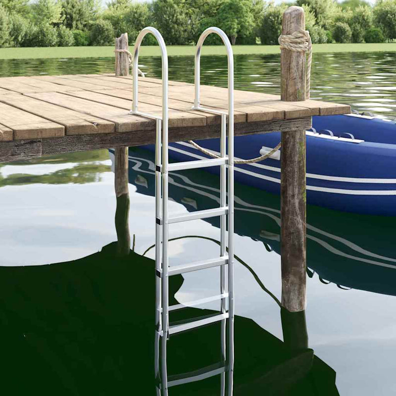 vidaXL Dokkoló Létra 4 Lépés Ezüst 45 x 11.5 x 190 cm Alumínium