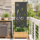 vidaXL Kertvédő vászon Fekete 50 x 140 cm Hidegen hengerelt acél