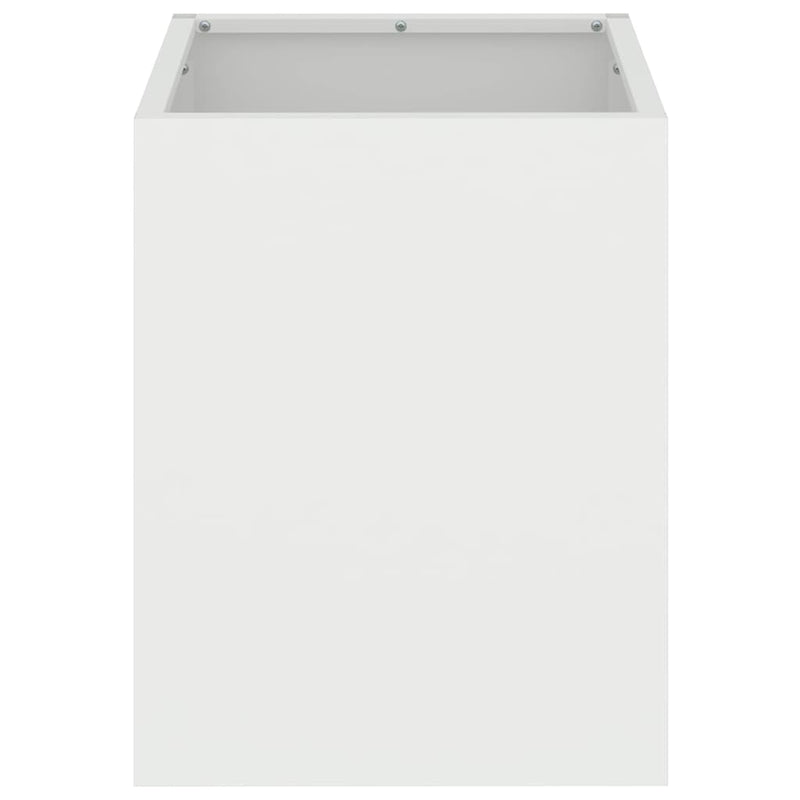 vidaXL Kerti cserép Fehér 32 x 32 x 40 cm Hidegen hengerelt acél