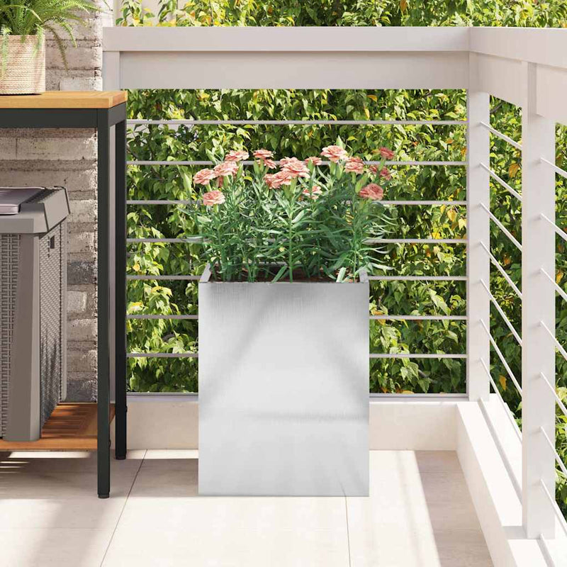 vidaXL Kerti cserép Ezüst Rozsdamentes acél