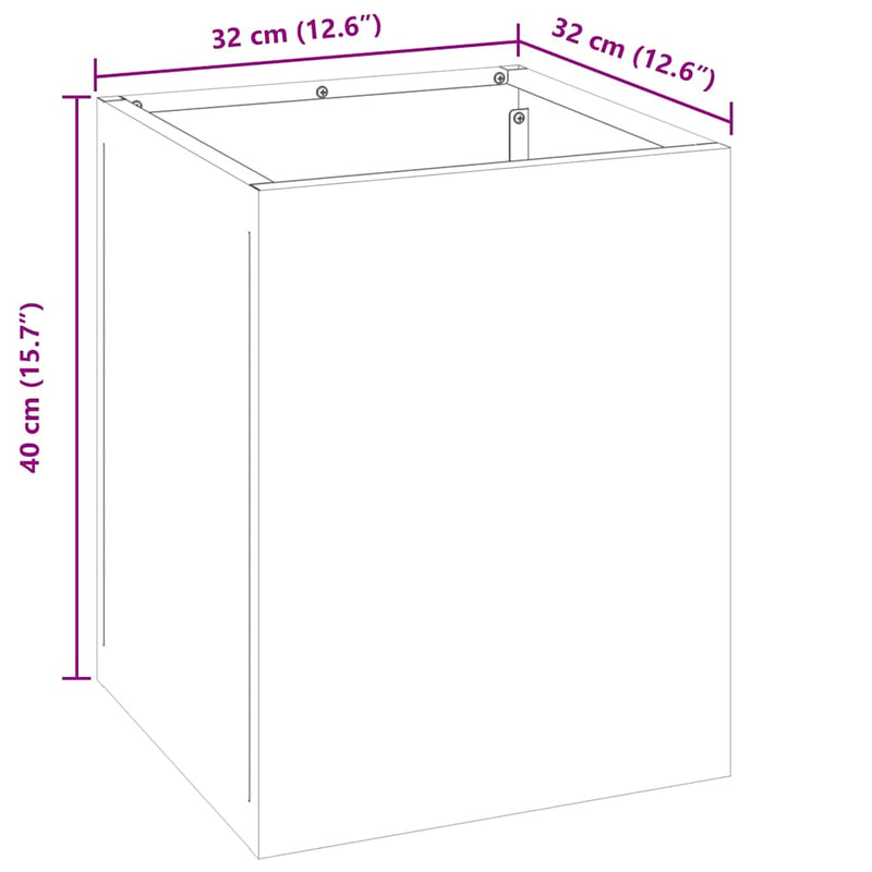 vidaXL Kerti cserép Ezüst Rozsdamentes acél
