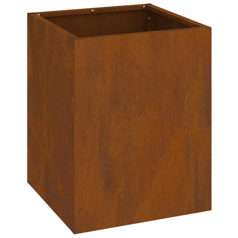 vidaXL Kerti cserép Barna 32 x 32 x 40 cm Idős acél