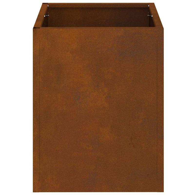 vidaXL Kerti cserép Barna 32 x 32 x 40 cm Idős acél