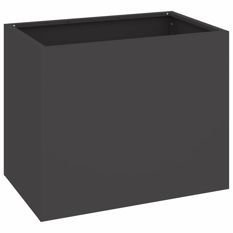 vidaXL Kerti cserép Fekete 50 x 32 x 40 cm Hidegen hengerelt acél